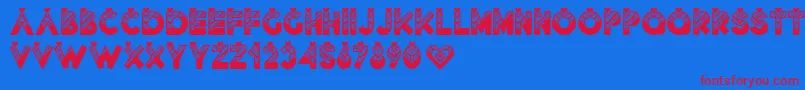 Fonte Lovantine Black – fontes vermelhas em um fundo azul