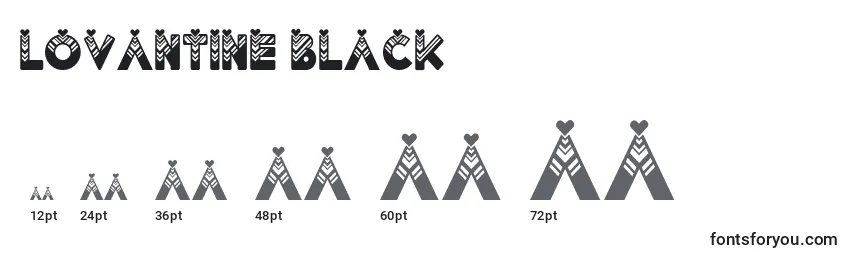 Размеры шрифта Lovantine Black