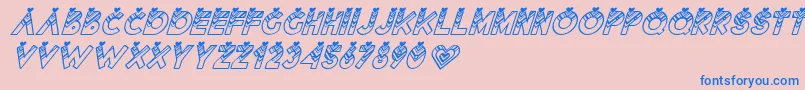 fuente Lovantine italic – Fuentes Azules Sobre Fondo Rosa