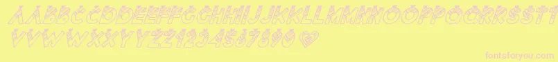 Fonte Lovantine italic – fontes rosa em um fundo amarelo