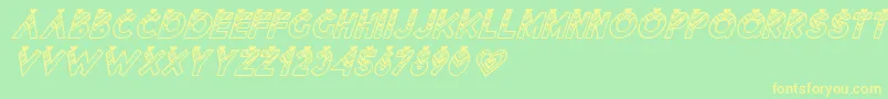 Lovantine italic Font – Yellow Fonts on Green Background