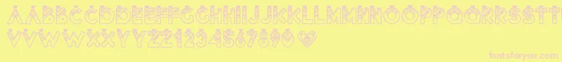 Lovantine Font – Pink Fonts on Yellow Background