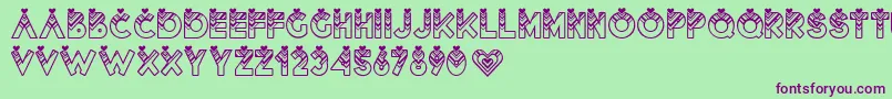 Lovantine Font – Purple Fonts on Green Background
