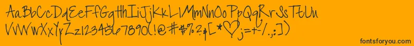 DjbTheFontThatIsLiz Font – Black Fonts on Orange Background
