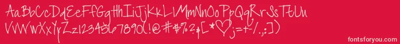 DjbTheFontThatIsLiz Font – Pink Fonts on Red Background