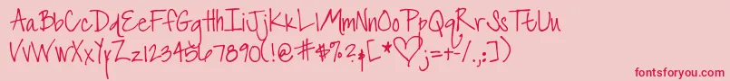 Шрифт DjbTheFontThatIsLiz – красные шрифты на розовом фоне