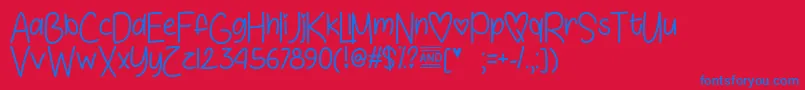 Love  Sunshine   Font – Blue Fonts on Red Background