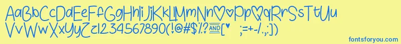 Love  Sunshine   Font – Blue Fonts on Yellow Background