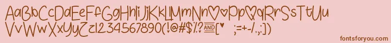 Love  Sunshine   Font – Brown Fonts on Pink Background