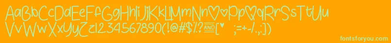 Love  Sunshine   Font – Green Fonts on Orange Background