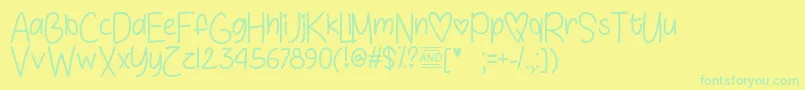 Love  Sunshine   Font – Green Fonts on Yellow Background
