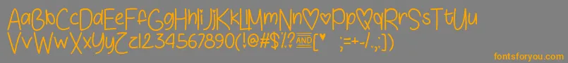 Love  Sunshine  -fontti – oranssit fontit harmaalla taustalla