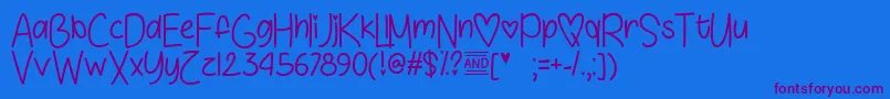 Love  Sunshine   Font – Purple Fonts on Blue Background