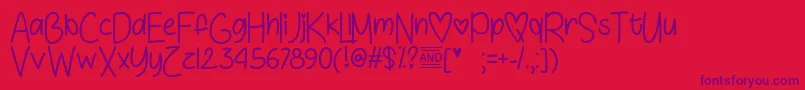Love  Sunshine   Font – Purple Fonts on Red Background