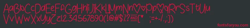 Love  Sunshine   Font – Red Fonts on Black Background