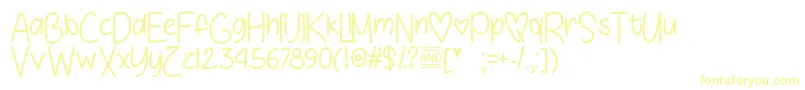 Love  Sunshine   Font – Yellow Fonts on White Background