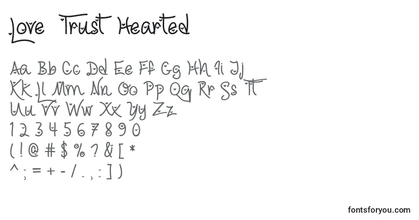 Fuente Love  Trust Hearted - alfabeto, números, caracteres especiales