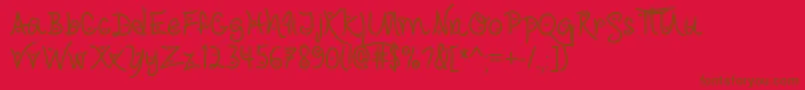 Love  Trust Hearted Font – Brown Fonts on Red Background