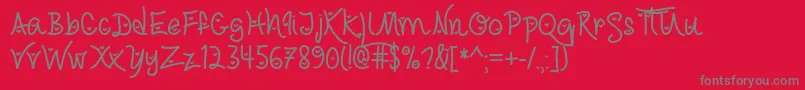 Love  Trust Hearted Font – Gray Fonts on Red Background