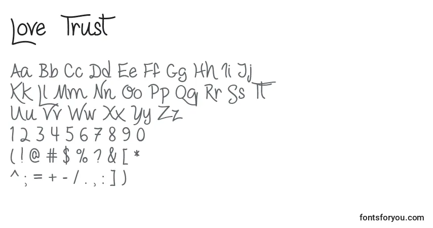 Love  Trustフォント–アルファベット、数字、特殊文字