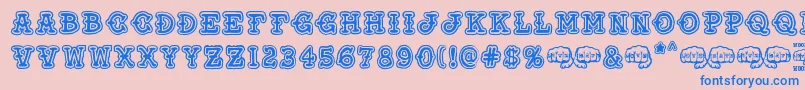Love and Hate Font – Blue Fonts on Pink Background