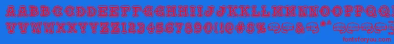 Love and Hate Font – Red Fonts on Blue Background