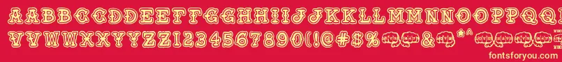 フォントLove and Hate – 黄色の文字、赤い背景
