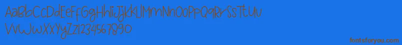 Love and sweet massage Font – Brown Fonts on Blue Background