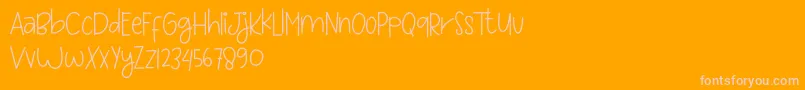 Love and sweet massage Font – Pink Fonts on Orange Background