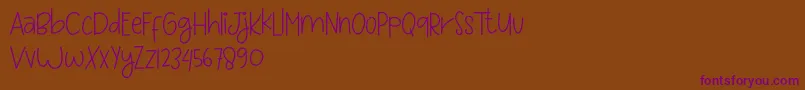 Love and sweet massage Font – Purple Fonts on Brown Background