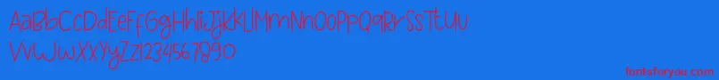 Love and sweet massage Font – Red Fonts on Blue Background