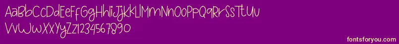 Love and sweet massage Font – Yellow Fonts on Purple Background
