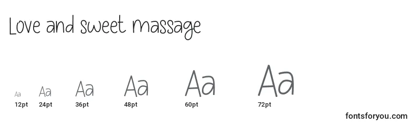 Love and sweet massage Font Sizes