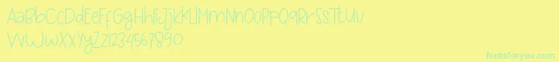 Czcionka Love and sweet massage – zielone czcionki na żółtym tle