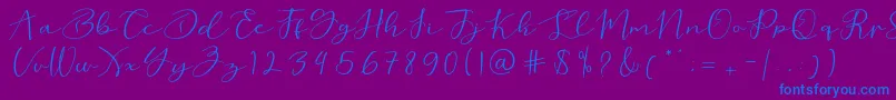 Czcionka love beard – niebieskie czcionki na fioletowym tle