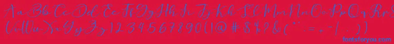 love beard Font – Blue Fonts on Red Background