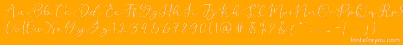 love beard Font – Pink Fonts on Orange Background