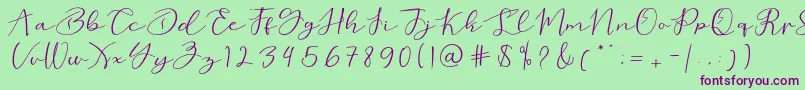love beard Font – Purple Fonts on Green Background