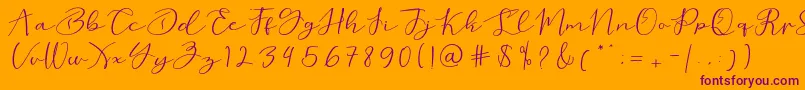 love beard Font – Purple Fonts on Orange Background