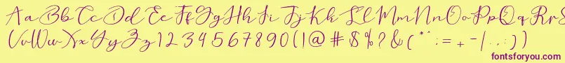 love beard Font – Purple Fonts on Yellow Background