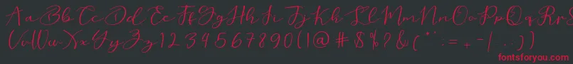love beard Font – Red Fonts on Black Background