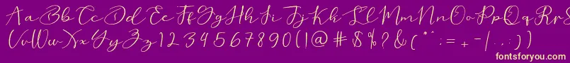 love beard-Schriftart – Gelbe Schriften auf violettem Hintergrund