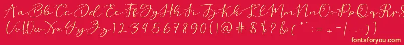 love beard Font – Yellow Fonts on Red Background