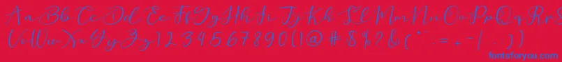 love beard Font – Blue Fonts on Red Background