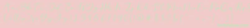 love beard-fontti – vihreät fontit vaaleanpunaisella taustalla