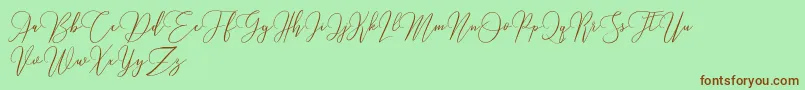 Love Hewits   Demo Font – Brown Fonts on Green Background