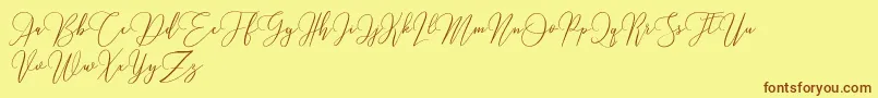 Love Hewits   Demo Font – Brown Fonts on Yellow Background