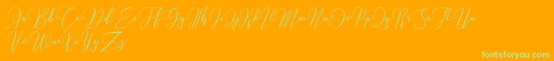 Love Hewits   Demo Font – Green Fonts on Orange Background