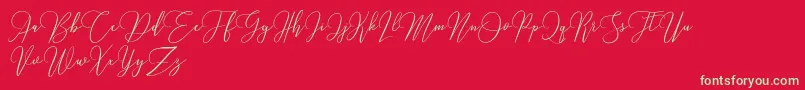 Love Hewits   Demo-Schriftart – Grüne Schriften auf rotem Hintergrund