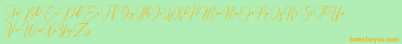 Love Hewits   Demo Font – Orange Fonts on Green Background